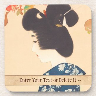 100 Figures of Beauties Wearing Takasago Kimonos Drink Coasters