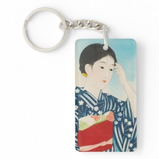 100 Figures of Beauties Wearing Takasago Kimonos Key Chain