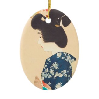 100 Figures of Beauties Wearing Takasago Kimonos Christmas Tree Ornaments