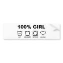 100% Girl bumper stickers by EMDesigns 100% Girl bumper stickers
