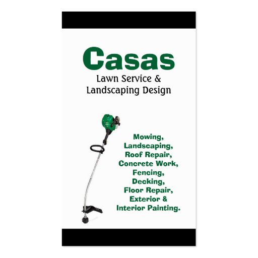 100 Grass Lawn Landscaping Mowing Business Card (front side)