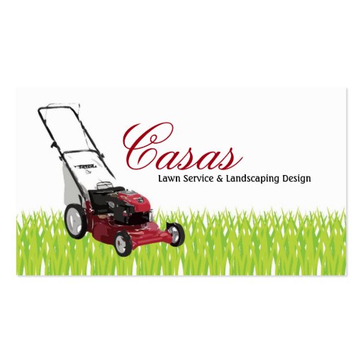 100 Grass Lawn Landscaping Mowing Business Card (front side)