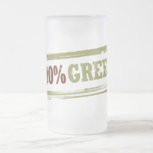 100% Green Frosted Mug