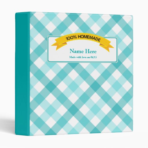 100 Homemade Food Label Teal Vinyl Binders Zazzle