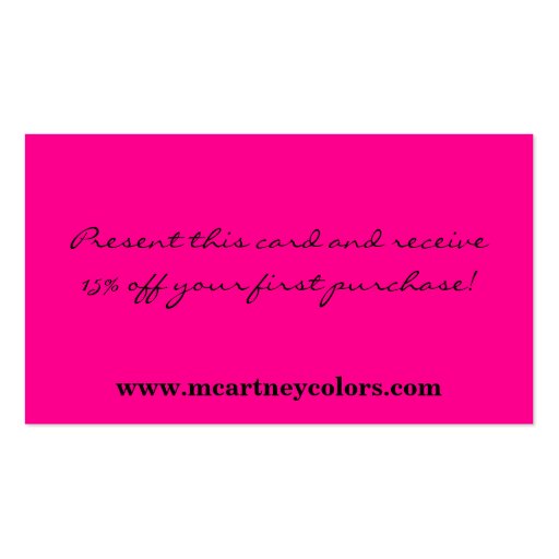 100 Hot Pink Cheetah Print Business Card (back side)