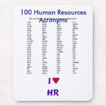 100 Human Resources Acronyms Mouse Mat