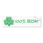 100% IRISH CELTIC CLOVER bumper stickers