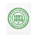 100% Irish St Patrick's Day - Ireland Stamp Beer Postcards