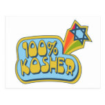 100% Kosher - Jewish Hebrew humor Postcard