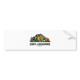 100% Locavore (Pile Of Vegetables) zazzle_bumpersticker