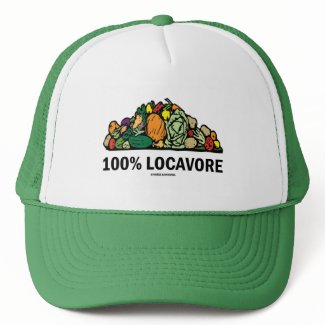 100% Locavore (Pile Of Vegetables) zazzle_hat