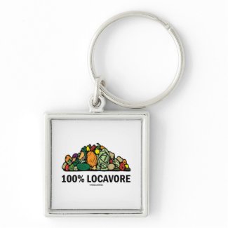 100% Locavore (Pile Of Vegetables) zazzle_keychain