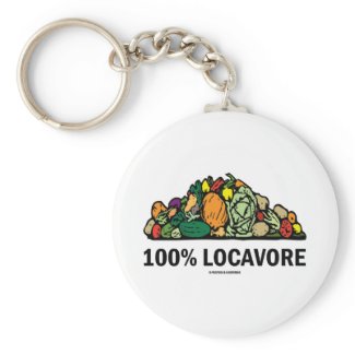 100% Locavore (Pile Of Vegetables) zazzle_keychain