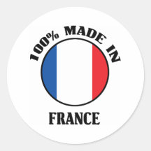100% Made In France Round Sticker