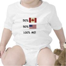 100% ME Canadian/American Rompers