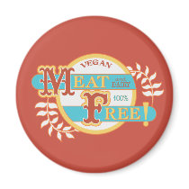 100% Meat Free Vegan Magnet