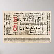 100 names of Jesus American Spelling.ai Posters