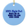 100% Night Owl Christmas Ornament