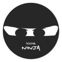 100% Ninja Round Sticker