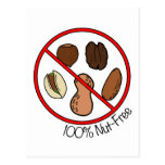 100% Nut Free (Tree nuts & Peanuts) Postcards