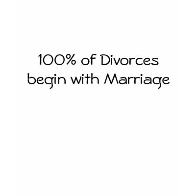 100% of Divorces begin with Marriage Tee Shirt by cblond1121