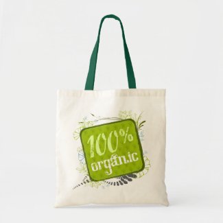 100% Organic Canvas Grocery Tote Bag bag
