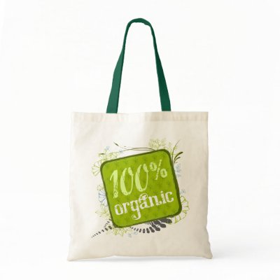 100% Organic Canvas Grocery Tote Bag