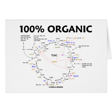 100% Organic (Citric Acid Cycle - Krebs Cycle) Greeting Cards