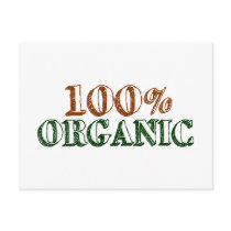 100% Organic postcards
