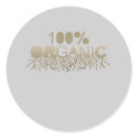 100% Organic T-shirt stickers