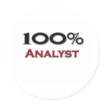 100 Percent Analyst Round Stickers