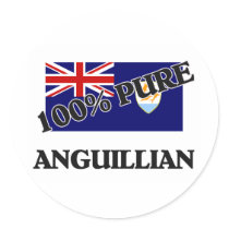 100 Percent ANGUILLIAN Round Stickers