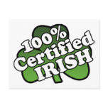100 Percent Certified Irish Postcard