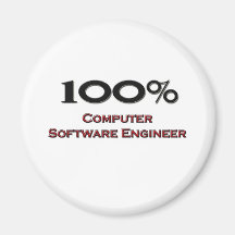 100 Percent Computer Software Engineer Refrigerator Magnets