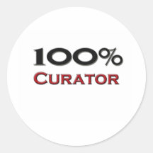 100 Percent Curator Round Stickers