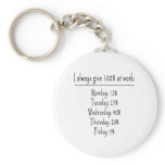 100 percent in office key chains
