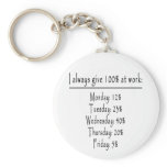 100 percent in office key chain