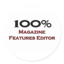 100 Percent Magazine Features Editor Round Stickers