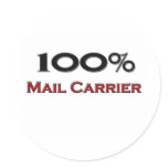 100 Percent Mail Carrier stickers by professions 100 Percent Mail Carrier Stickers
