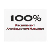 100 Percent Recruitment And Selection Manager postcards
