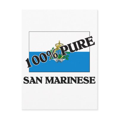 100 Percent SAN MARINESE Post Card by flagshirt