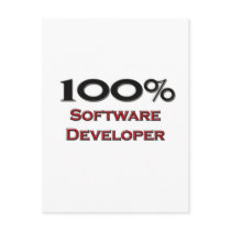 100 Percent Software Developer postcards by professions 100 Percent Software Developer postcards