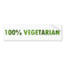100 PERCENT VEGETARIAN BUMPER STICKERS