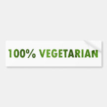 100 PERCENT VEGETARIAN BUMPER STICKERS