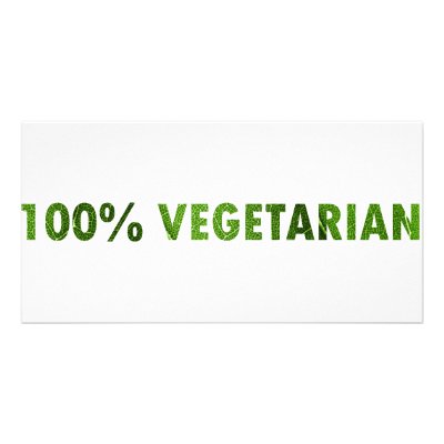 100 PERCENT VEGETARIAN CUSTOM PHOTO CARD by RescueCat