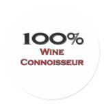 100 Percent Wine Connoisseur Stickers