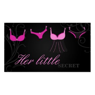 100 Pink and Black Lingerie Bra Business Card profilecard