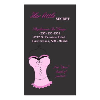 100 Pink and Black Lingerie Bra Business Card profilecard