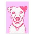 100 Pink Puppy Valentines business cards