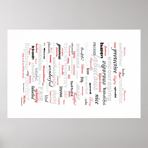 100-positive-words-poster-zazzle